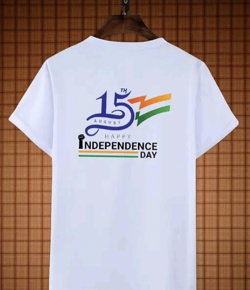 Independence day printed white t-shirt for men