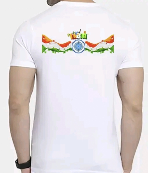 independence day india 15 august white polyester T-Shirt